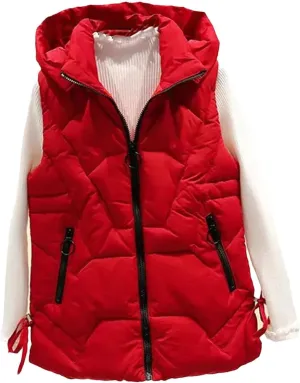 Women Sleeveless Vest Winter Warm Large Size Down Cotton Padded Female Veats Collar Sleeveless Waistcoat
