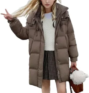 Women Warm Hooded Down Cotton Parkas Female Casual Loose Outwear Cotton-Padded Coat
