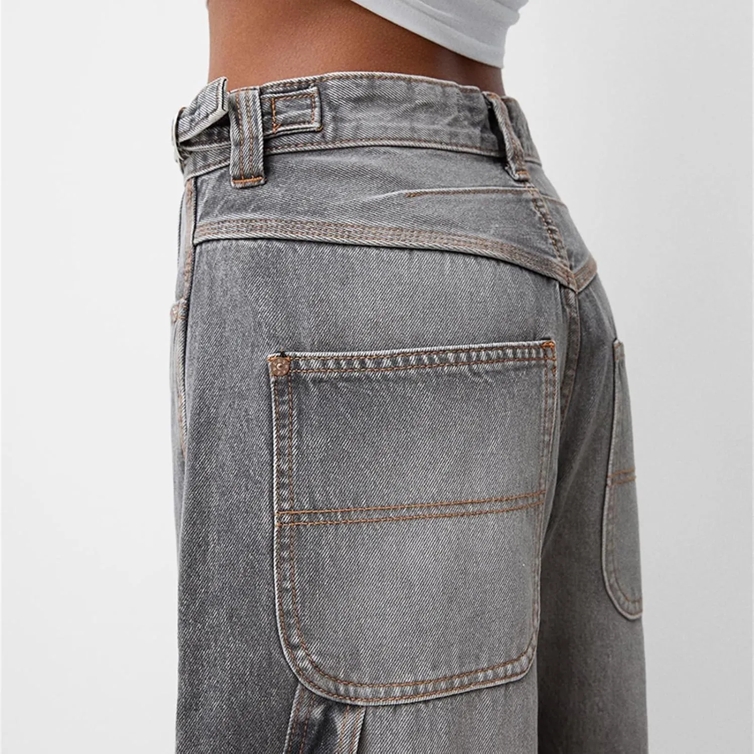 Women's Baggy Denim Pants Casual Low Rise Wide Leg Boyfriend Jeans Vintage Loose Straight Leg Jeans Y2K Streetwear