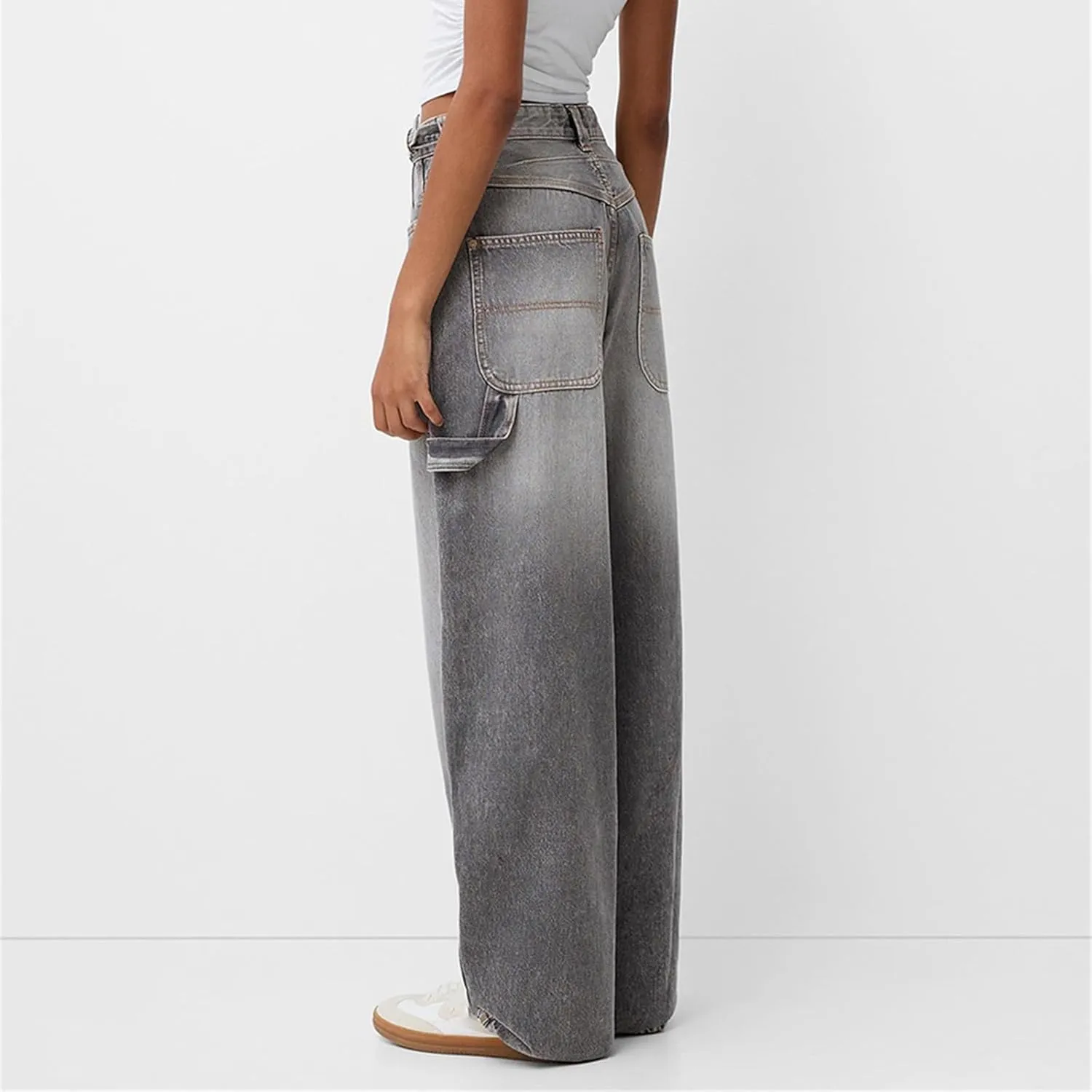 Women's Baggy Denim Pants Casual Low Rise Wide Leg Boyfriend Jeans Vintage Loose Straight Leg Jeans Y2K Streetwear