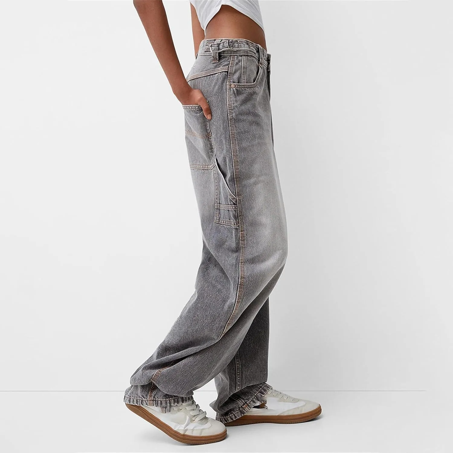 Women's Baggy Denim Pants Casual Low Rise Wide Leg Boyfriend Jeans Vintage Loose Straight Leg Jeans Y2K Streetwear