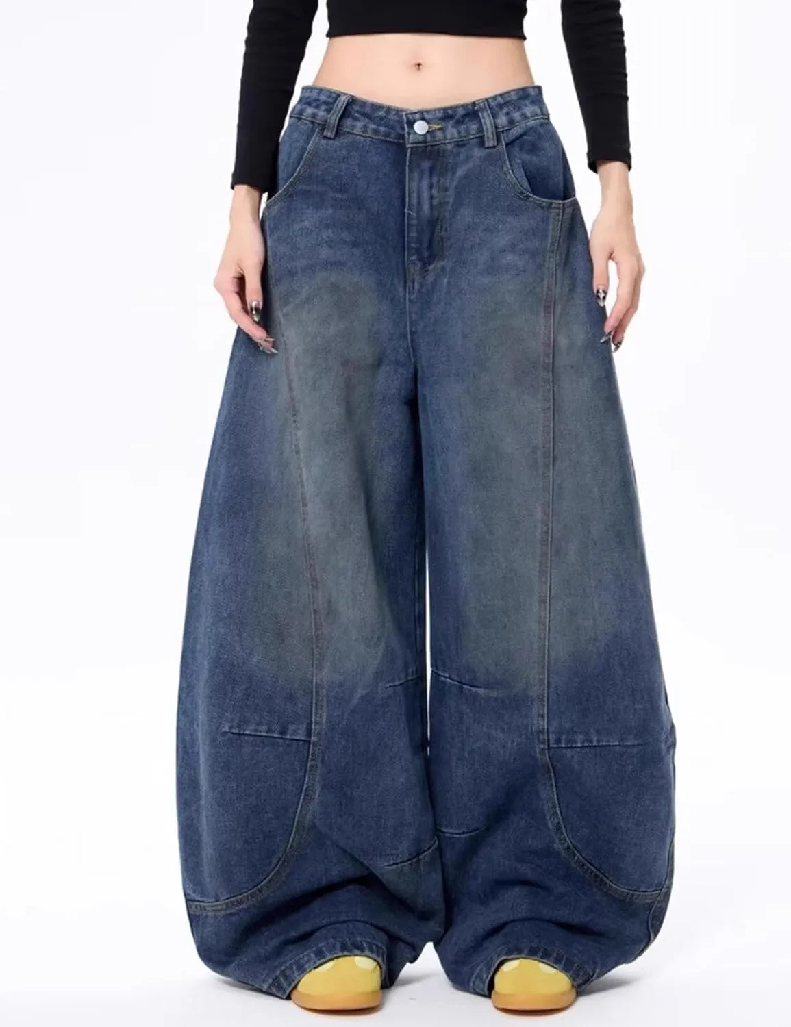 Womens Baggy Jeans Vintage Oversized Pants Aesthetic Hip Hop Jeans Denim Graphic Jean Grunge Pants