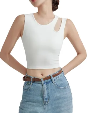 Women's Camisole Hollow Out with Padded Bust Tops Tank Tops for Women