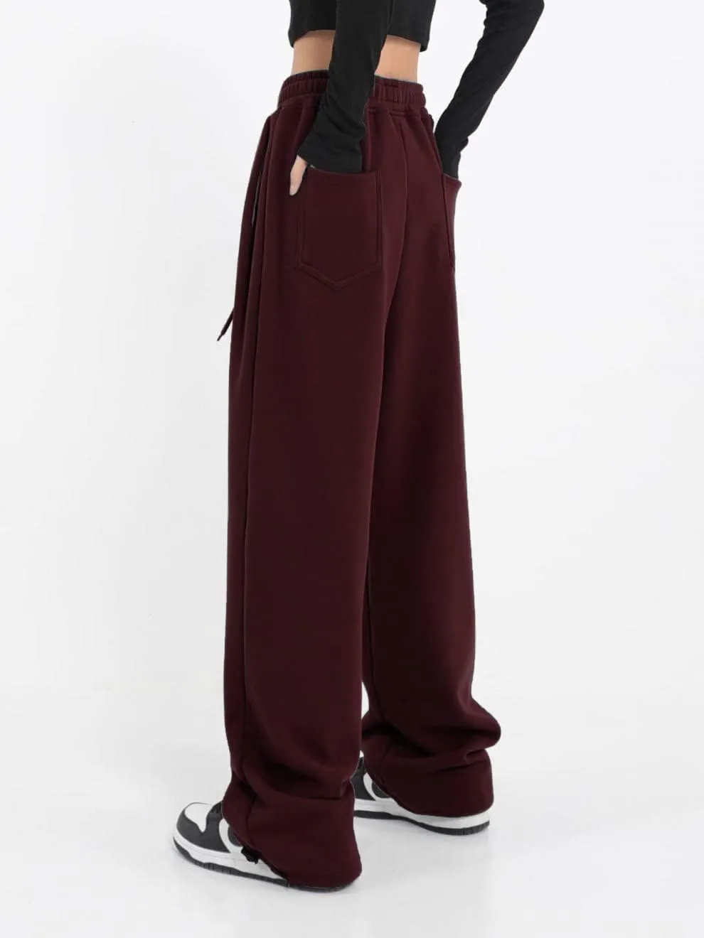 Women's Casual Wide Leg Sweatpants Loose Yoga Pants Comfy Lounge Jogger Baggy Sweatpants with Pockets