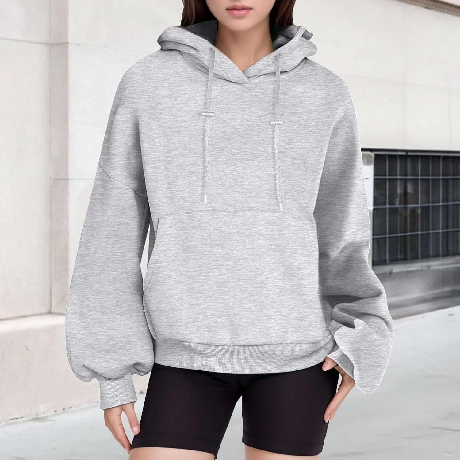 Womens Oversized Hoodies Loose Fit Fleece Sweatshirts Autumm Pullover Sweaters Teen Girls Preppy Top Clothes Womens Fall