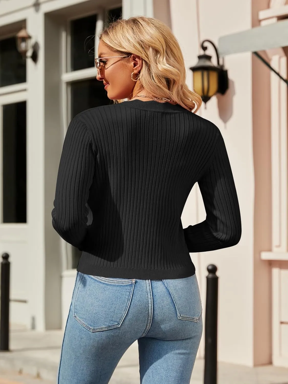 Womens Plus Size Cropped Cardigan Knit Shrugs for Dresses Tops V Neck Button Down Cardigans Sweaters