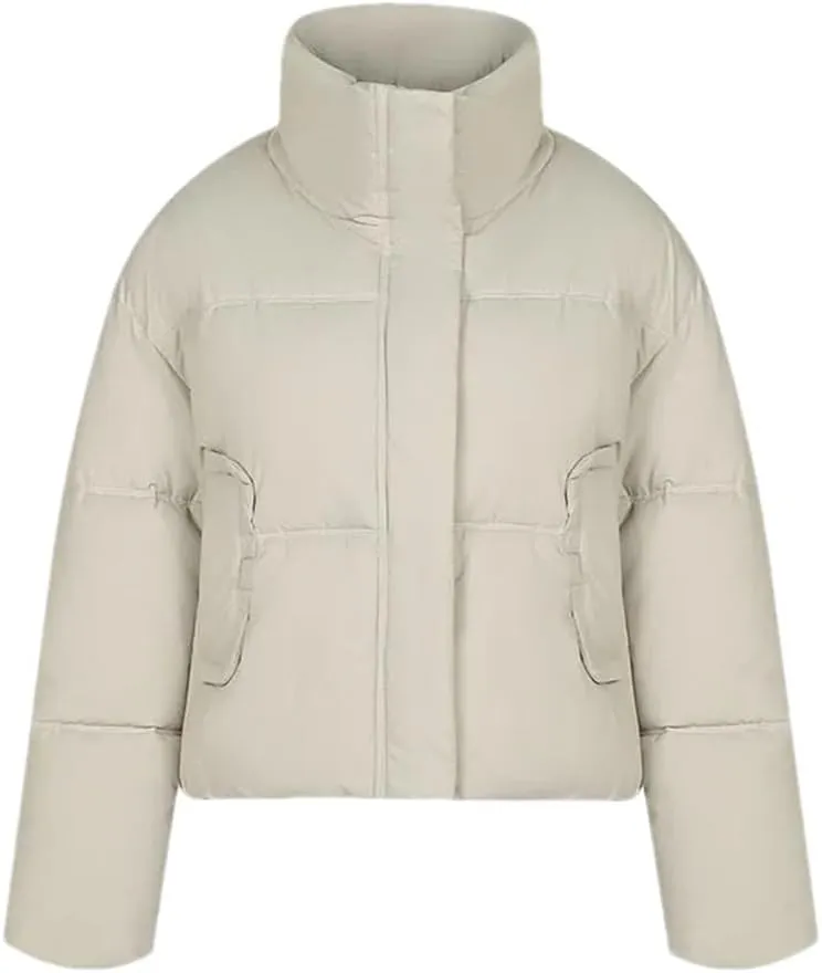 Women's Puffer Warm Jacket Short Removable Sleeve Down Cotton-Padded Clothes Thicken Jacket Coat