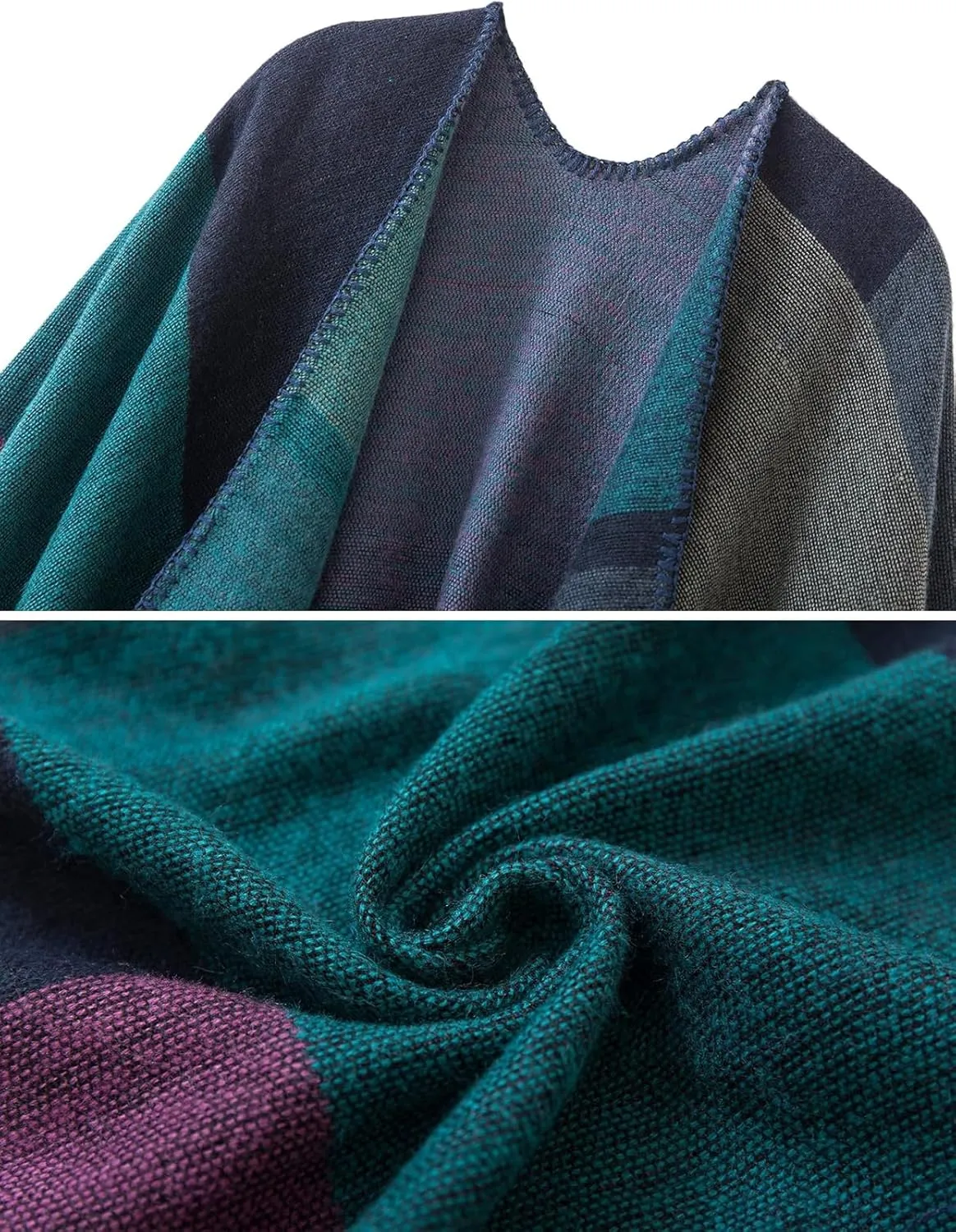 Women's Shawl Wraps Open Front Poncho Cape Oversized Sweaters Casual Cardigan Shawls for Fall Winter