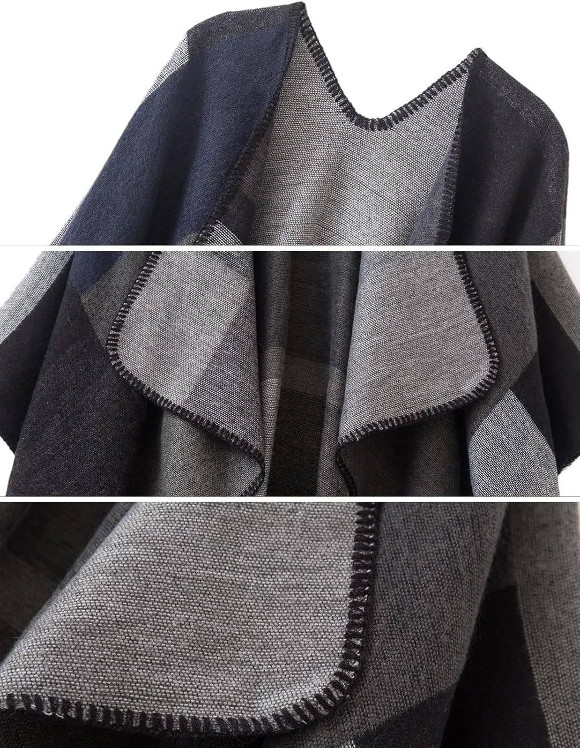Women's Shawl Wraps Open Front Poncho Cape Oversized Sweaters Casual Cardigan Shawls for Fall Winter