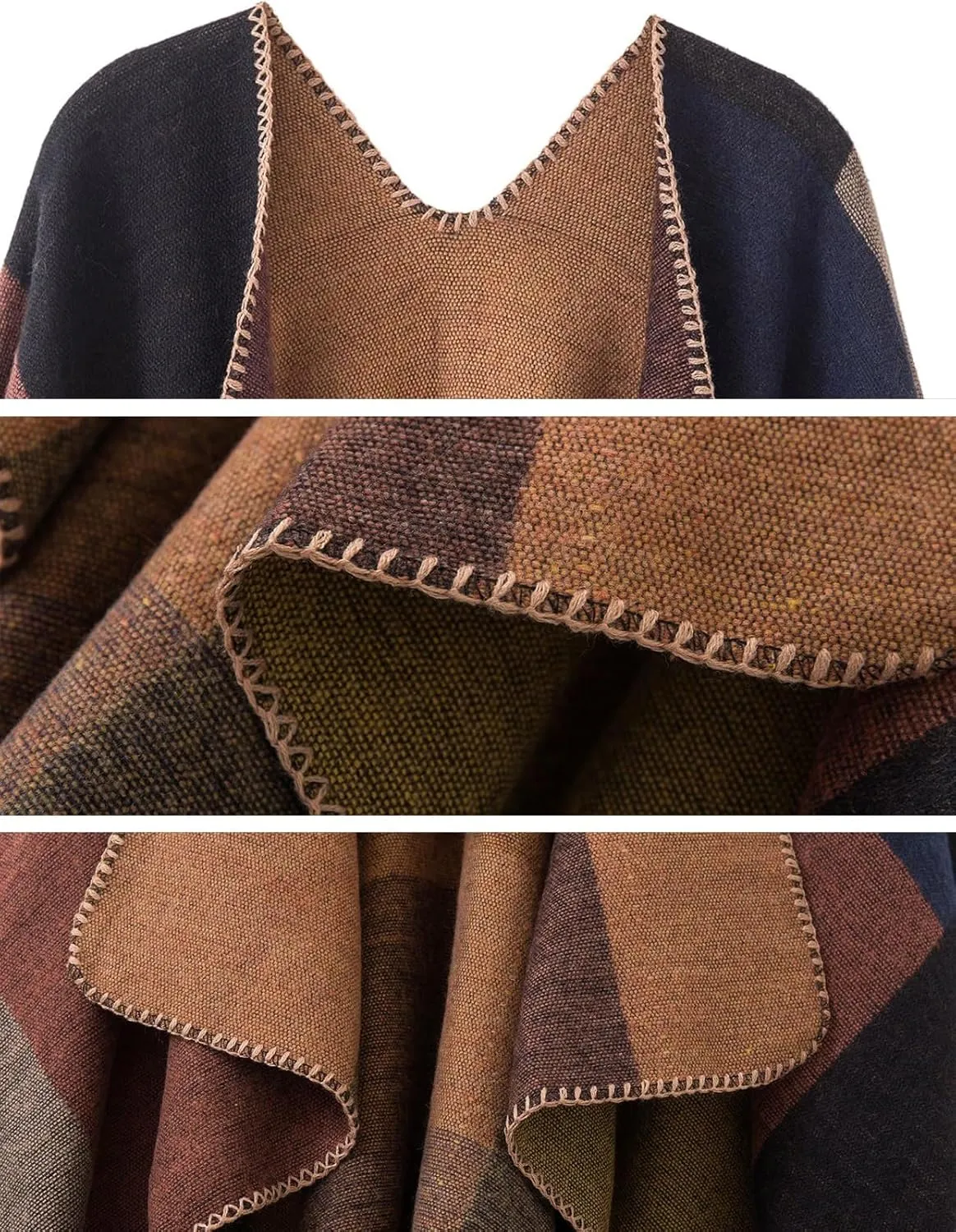 Women's Shawl Wraps Open Front Poncho Cape Oversized Sweaters Casual Cardigan Shawls for Fall Winter