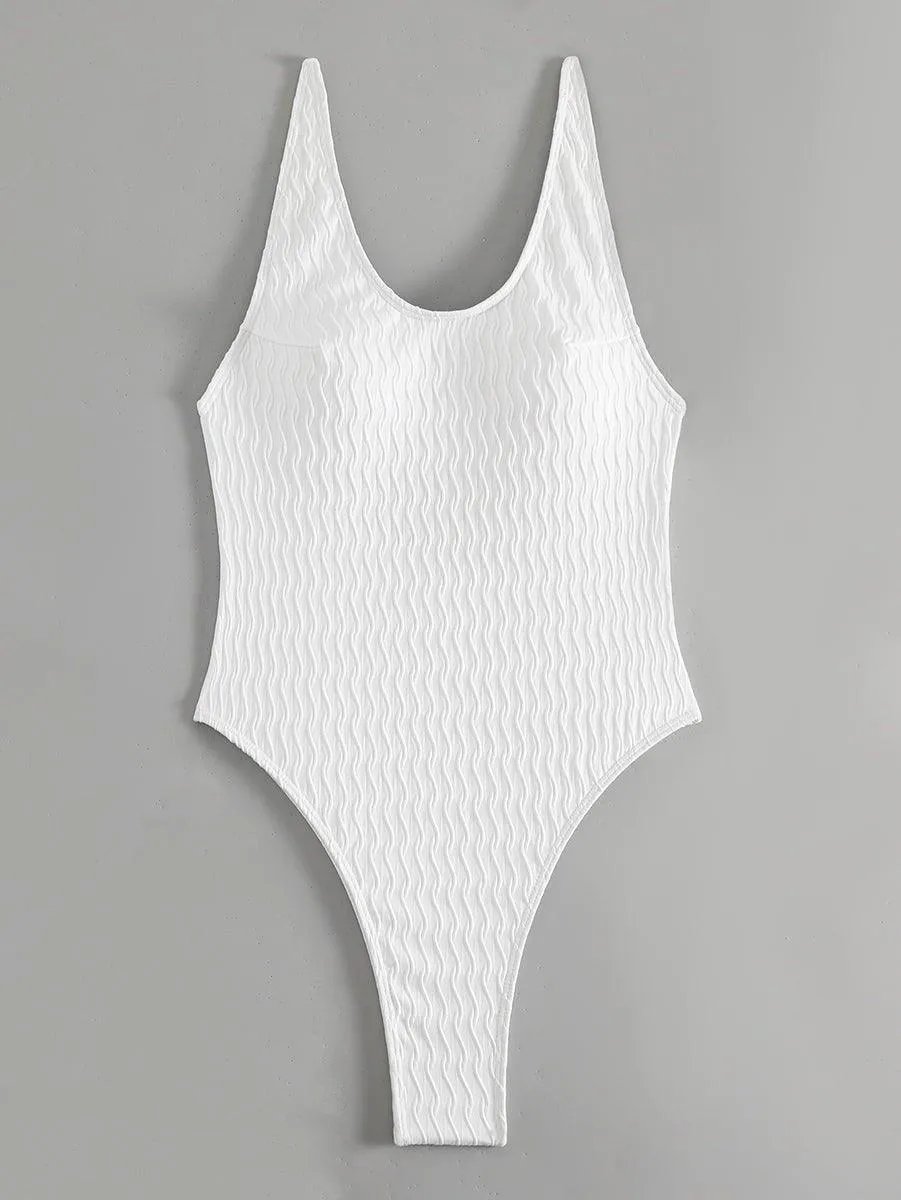 Women's White One-Piece Swimsuit - GFIT SPORTS | Sexy Beachwear Poolside Swimwear