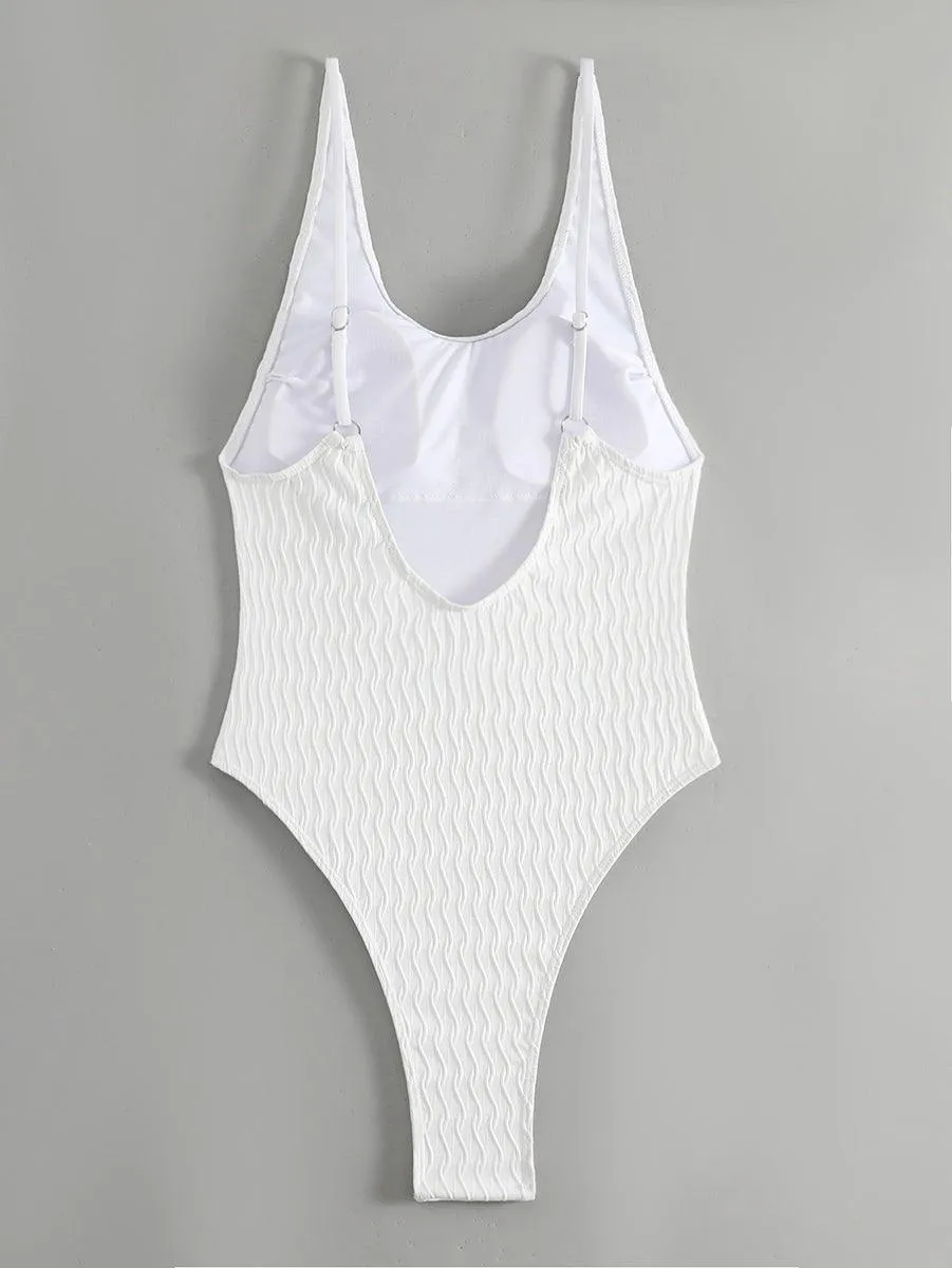 Women's White One-Piece Swimsuit - GFIT SPORTS | Sexy Beachwear Poolside Swimwear