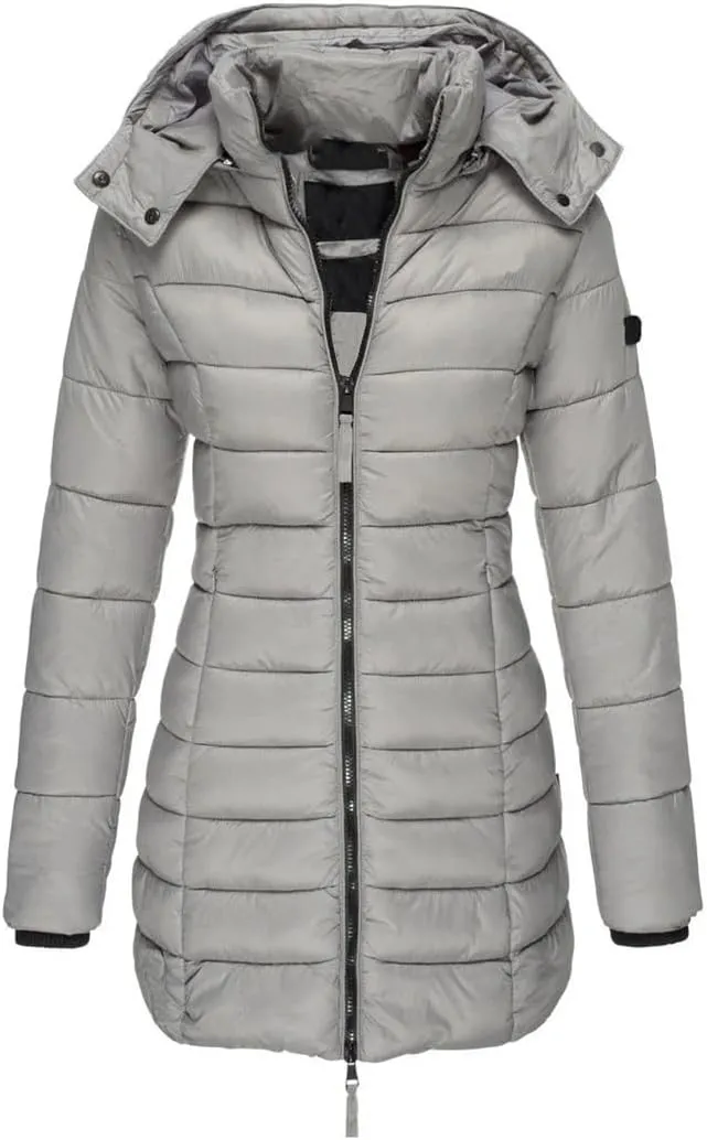 Womens Winter Long Down Coat Thicken Warm Hooded Cotton Padded Puffer Jacket Overcoat