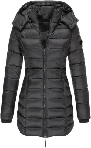 Womens Winter Long Down Coat Thicken Warm Hooded Cotton Padded Puffer Jacket Overcoat
