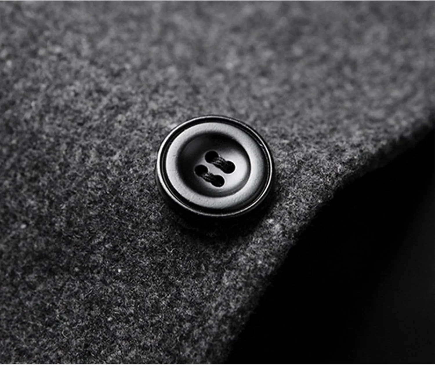 xxxiticat Men's Winter Trench Coat Long Sleeve Notch Lapel Single Breasted Quilted Cotton Long Overcoat Jacket Wool Pea Coat