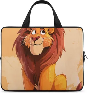 Yellow Cartoon Lion Laptop Bag Durable Laptop Sleeve Water-Resistant Notebook Bag for Computer Or Tablet