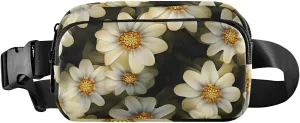 Yellow Florals Fanny Pack Water Resistant Waist Pack Sling Bag Purse for Women Men Travel Hiking